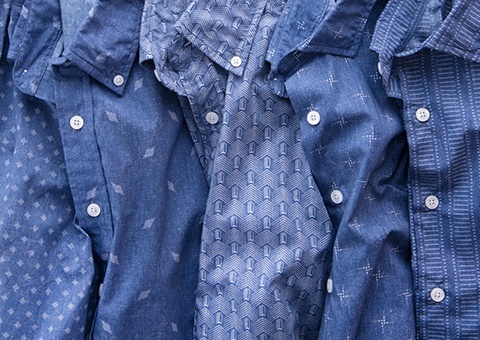 Japanese Katazome Print Dress Shirts