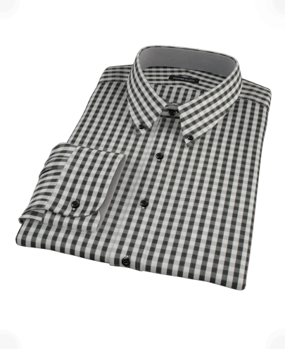 Black Classic Gingham Custom Dress Shirt 
