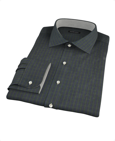 Green Plaid Check Custom Dress Shirt 