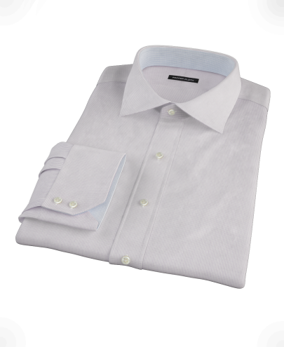 Japanese Lavender Mini Grid Fitted Dress Shirt 