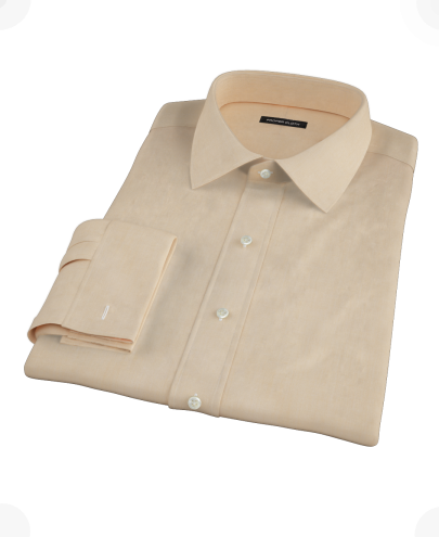 Orange End-on-End Fitted Dress Shirt 