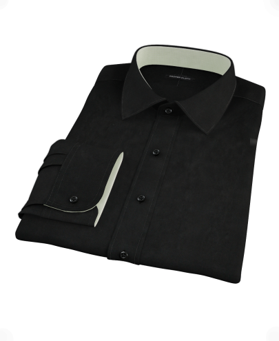 Black 100s Broadcloth Men's Dress Shirt 