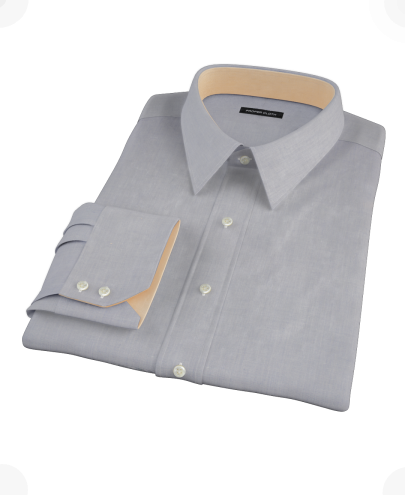 Blue End-on-End Fitted Dress Shirt 