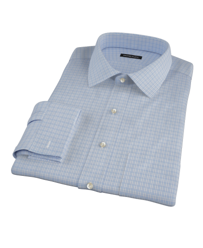 Light Blue HD Check Custom Dress Shirt 