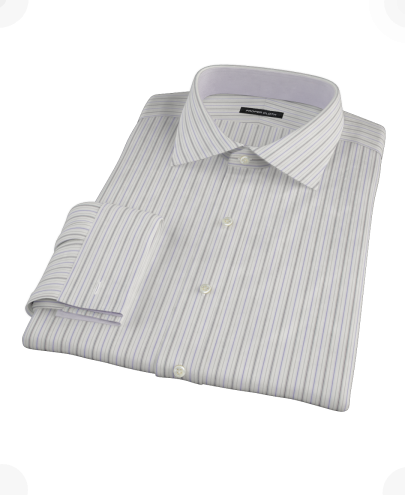 Lavender Charcoal Multi-stripe Men's Dress Shirt 