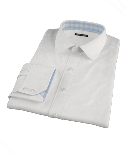 White 160s Broadcloth Fitted Dress Shirt 
