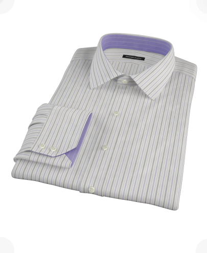 Lavender Charcoal Multi-stripe Custom Dress Shirt 