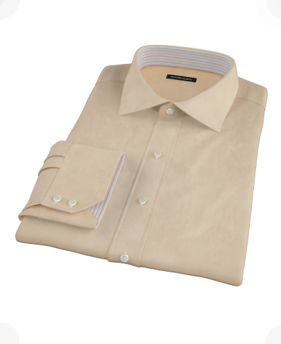 Orange End-on-End Fitted Dress Shirt 