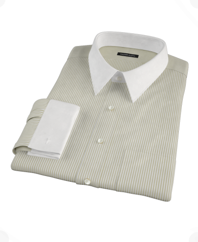 Moss University Stripe Pinpoint Fitted Dress Shirt 