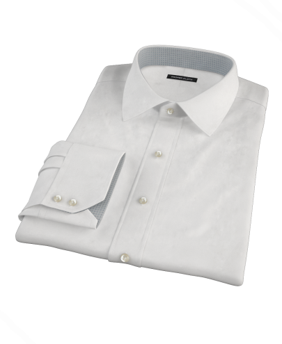 White Dobby Custom Dress Shirt 