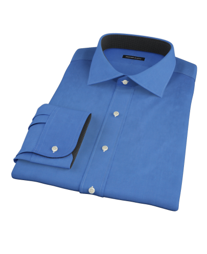 Dark Blue Broadcloth Custom Dress Shirt 