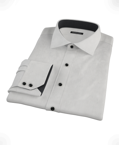 Japanese Gray Mini Grid Fitted Dress Shirt 