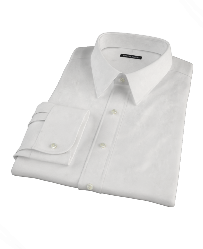White 140s Broadcloth Custom Dress Shirt 