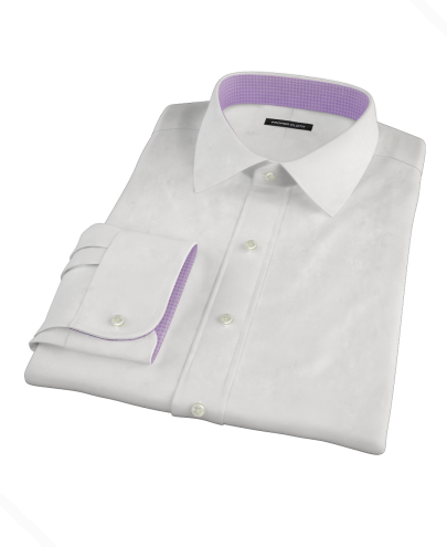 White 160s Broadcloth Men's Dress Shirt 
