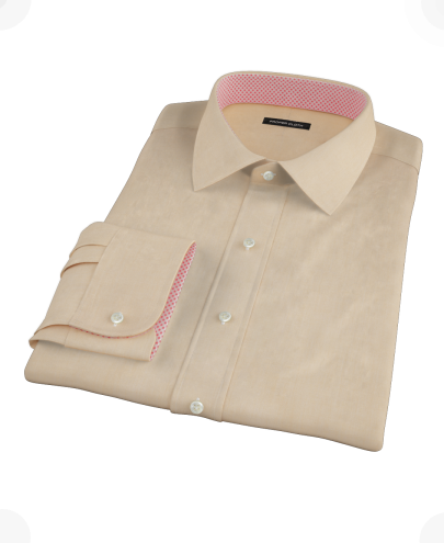 Orange End-on-End Fitted Dress Shirt 