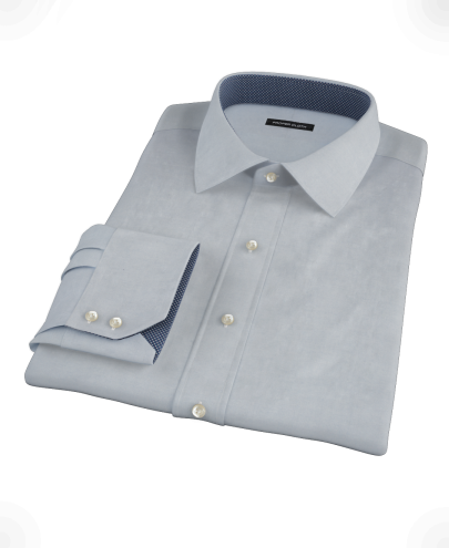 Stormy Light Blue Pinpoint Custom Dress Shirt 