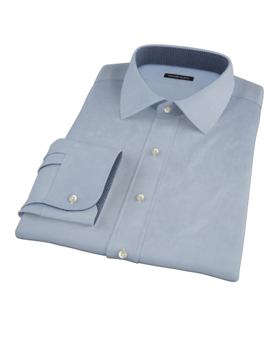 Japanese Blue Cavalry Twill Custom Dress Shirt 