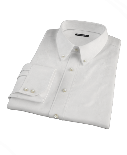 White Dobby Fitted Dress Shirt 