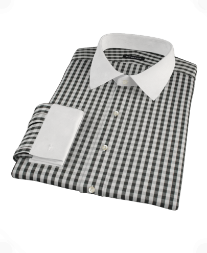 Black Classic Gingham Custom Dress Shirt 