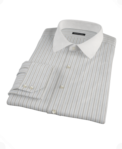 Charcoal Blue Stripe Custom Dress Shirt 