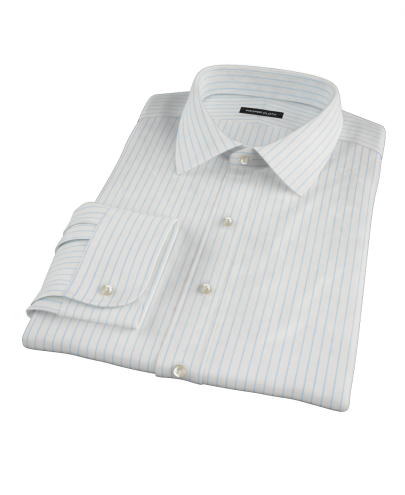 Light Blue Stripe Twill Fitted Dress Shirt 