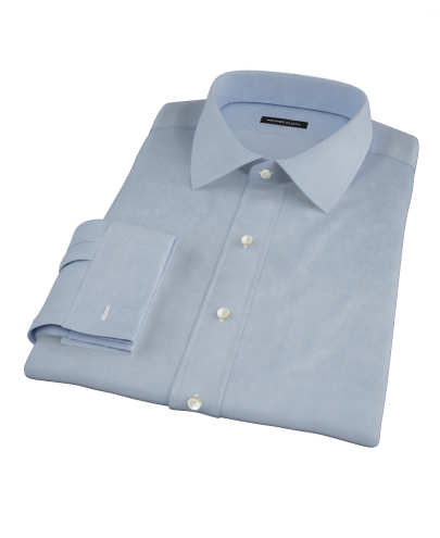 Japanese Blue Cavalry Twill Custom Dress Shirt 