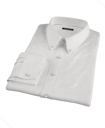 White 100s Broadcloth Custom Dress Shirt 