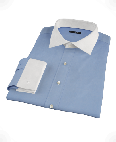 Dark Blue Pinpoint Custom Dress Shirt 