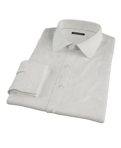 White Phantom Grid Custom Dress Shirt 