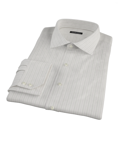Lavender Gray Dobby Stripe Custom Dress Shirt 