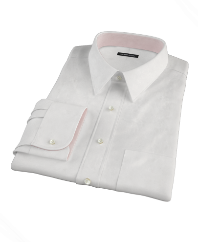 White 140s Broadcloth Men's Dress Shirt 