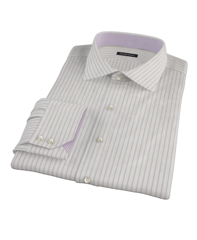 Japanese White and Lavender Men's Dress Shirt 