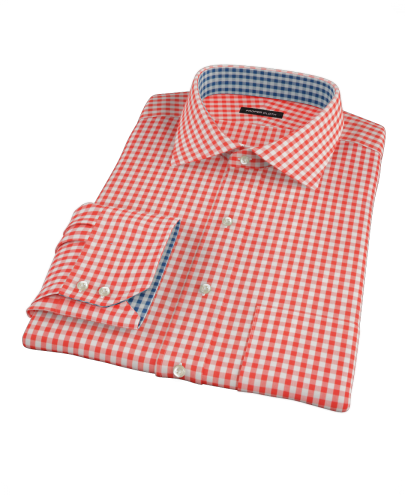 Red Gingham Custom Dress Shirt 