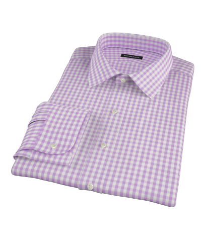 Light Purple Gingham Men's Dress Shirt 