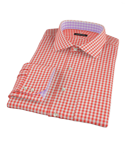 Red Gingham Men's Dress Shirt 