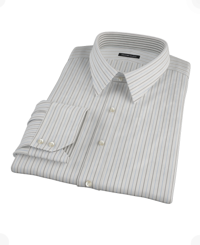 Charcoal Blue Stripe Men's Dress Shirt 