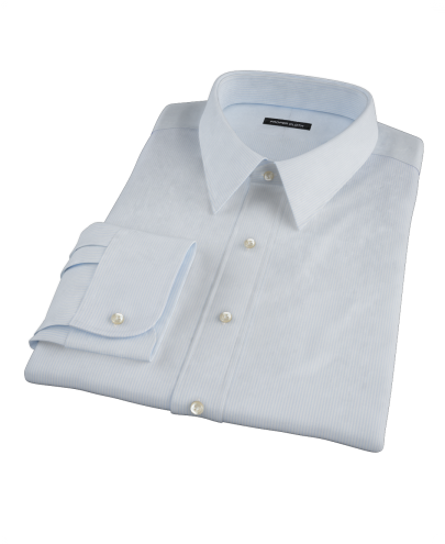 100s Light Blue Stripe Men's Dress Shirt 