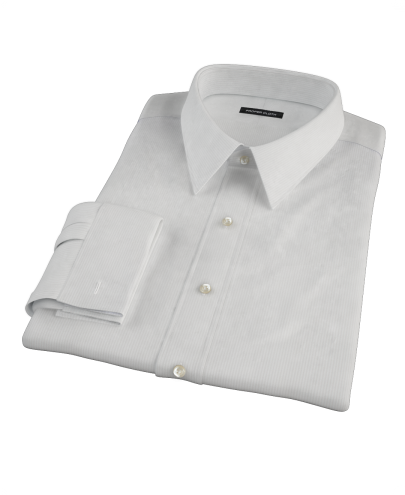 100s Pale Gray Stripe Men's Dress Shirt 