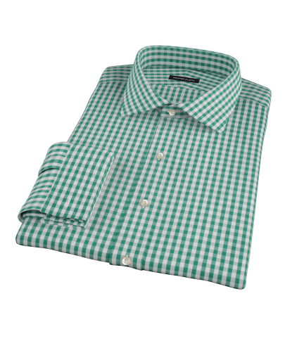 Veridian Green Gingham Custom Dress Shirt 