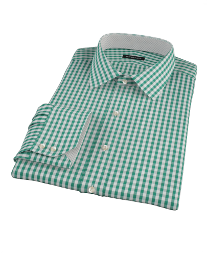 Veridian Green Gingham Men's Dress Shirt 
