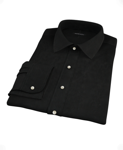 Black 100s Broadcloth Custom Dress Shirt 