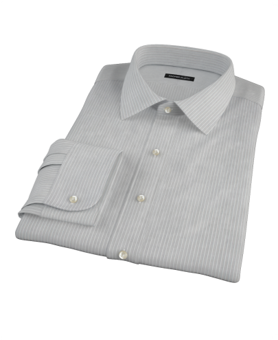 Charcoal End-on-End Stripe Men's Dress Shirt 