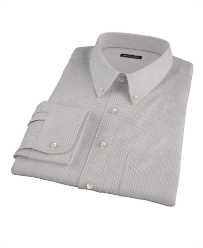 Clove Brown End-on-End Stripe Men's Dress Shirt 