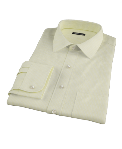 Yellow End-on-End Stripe Men's Dress Shirt 