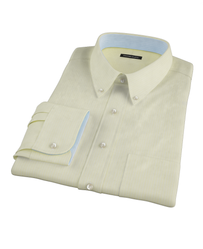 Yellow End-on-End Stripe Custom Dress Shirt 