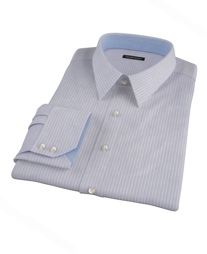 Albini Purple Stripe Twill Men's Dress Shirt 