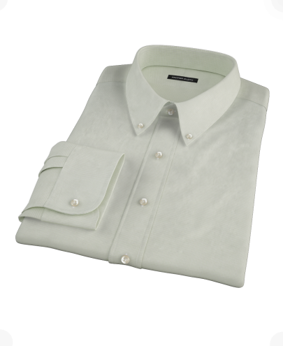 Soft Green Basketweave Men's Dress Shirt 