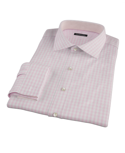 Pale Pink Gingham Men's Dress Shirt