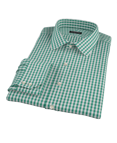 Veridian Green Gingham Men's Dress Shirt 
