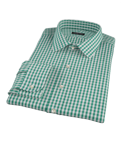 Veridian Green Gingham Custom Dress Shirt 
